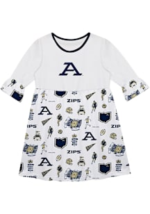 Vive La Fete Akron Zips Girls White Impressions Short Sleeve Dress