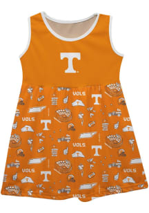 Vive La Fete Tennessee Volunteers Girls Orange Impressions Short Sleeve Dress