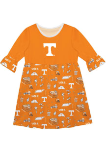 Vive La Fete Tennessee Volunteers Girls Orange Sandie Impressions Short Sleeve Dress