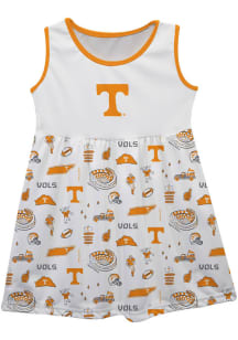 Vive La Fete Tennessee Volunteers Girls White Impressions Short Sleeve Dress