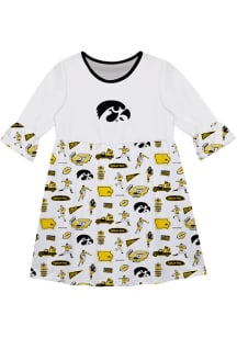 Girls Iowa Hawkeyes White Vive La Fete Impressions Short Sleeve Dress