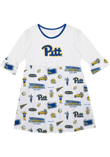 Girls Pitt Panthers White Vive La Fete Impressions Short Sleeve Dress