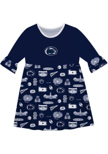 Girls Penn State Nittany Lions Blue Vive La Fete Impressions Short Sleeve Dress