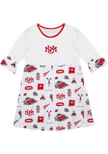 Vive La Fete New Mexico Lobos Girls White Impressions Short Sleeve Dress