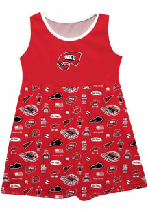 Vive La Fete Western Kentucky Hilltoppers Girls Red Impressions Short Sleeve Dress