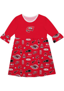 Vive La Fete Western Kentucky Hilltoppers Girls Red Sandie Impressions Short Sleeve Dress