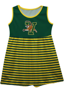 Vive La Fete Vermont Catamounts Toddler Girls Green Stripes Short Sleeve Dress