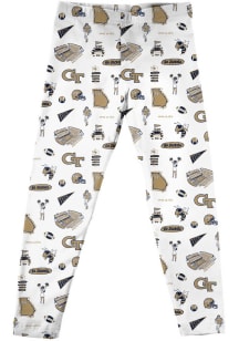 Vive La Fete GA Tech Yellow Jackets Infant Girls White Impressions Bottoms Leggings