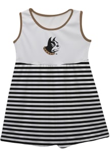 Wofford Terriers Toddler Girls White Stripes Short Sleeve Dresses