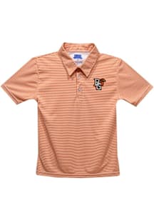 Vive La Fete Bowling Green Falcons Toddler Orange Pencil Stripe Short Sleeve Polo Shirt