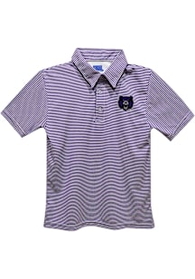 Vive La Fete Central Arkansas Bears Toddler Purple Pencil Stripe Short Sleeve Polo Shirt