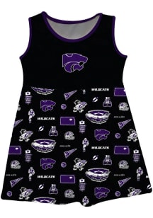 Baby Girls K-State Wildcats Black Vive La Fete Impressions Short Sleeve Dress