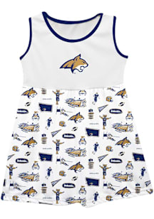 Vive La Fete Montana State Bobcats Baby Girls White Impressions Short Sleeve Dress