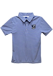 Vive La Fete Creighton Bluejays Toddler Blue Pencil Stripe Short Sleeve Polo Shirt