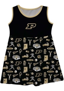 Baby Girls Purdue Boilermakers Black Vive La Fete Impressions Short Sleeve Dress