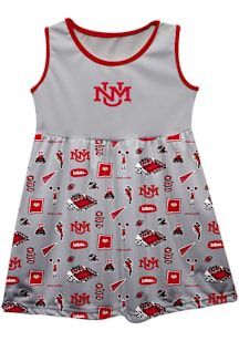 Vive La Fete New Mexico Lobos Baby Girls Grey Impressions Short Sleeve Dress