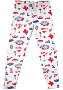Vive La Fete SMU Mustangs Toddler White Impressions Bottoms Leggings