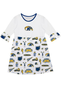 Vive La Fete Kent State Golden Flashes Toddler White Impressions Long Sleeve Dress