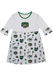 Vive La Fete Ohio Bobcats Toddler White Impressions Long Sleeve Dress