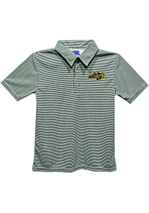 Vive La Fete North Dakota State Bison Toddler Green Pencil Stripe Short Sleeve Polo Shirt