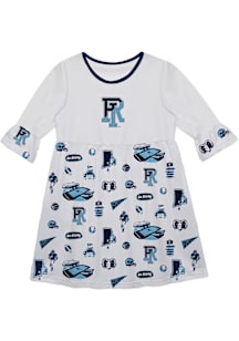 Vive La Fete Rhode Island Rams Toddler White Impressions Long Sleeve Dress
