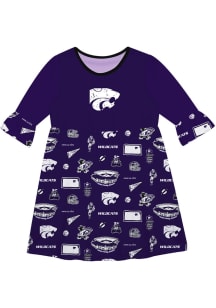 Toddler K-State Wildcats Purple Vive La Fete Impressions Long Sleeve Dress