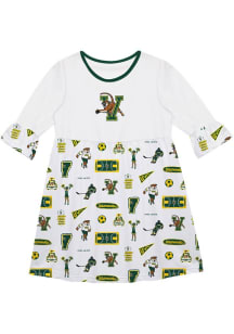 Vive La Fete Vermont Catamounts Toddler White Impressions Long Sleeve Dress