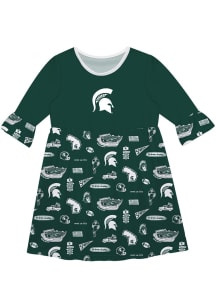 Toddler Michigan State Spartans Green Vive La Fete Impressions Long Sleeve Dress