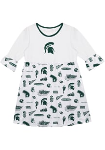 Toddler Michigan State Spartans White Vive La Fete Impressions Long Sleeve Dress