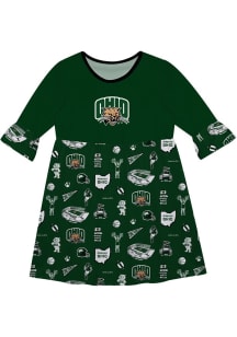 Vive La Fete Ohio Bobcats Toddler Green Impressions Long Sleeve Dress