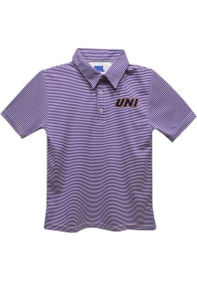 Vive La Fete Northern Iowa Panthers Toddler Purple Pencil Stripe Short Sleeve Polo Shirt