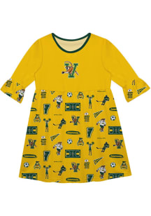 Vive La Fete Vermont Catamounts Toddler Gold Impressions Long Sleeve Dress