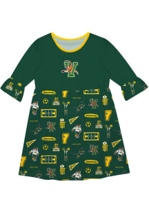 Vive La Fete Vermont Catamounts Toddler Green Impressions Long Sleeve Dress