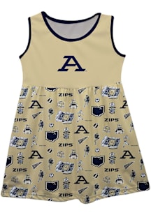 Vive La Fete Akron Zips Toddler Girls Gold Impressions Short Sleeve Dress