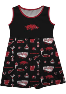 Vive La Fete Arkansas Razorbacks Toddler Girls Black Impressions Short Sleeve Dress