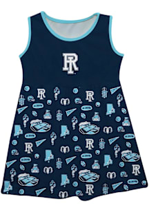 Vive La Fete Rhode Island Rams Toddler Girls Blue Impressions Short Sleeve Dress