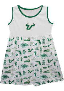 Vive La Fete South Florida Bulls Toddler Girls White Impressions Short Sleeve Dress