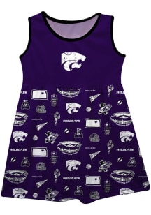 Toddler Girls K-State Wildcats Purple Vive La Fete Impressions Short Sleeve Dress