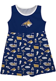 Vive La Fete Montana State Bobcats Toddler Girls Blue Impressions Short Sleeve Dress