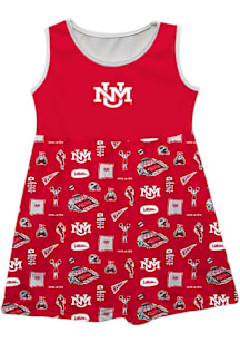 Vive La Fete New Mexico Lobos Toddler Girls Red Impressions Short Sleeve Dress