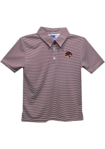 Vive La Fete Texas State Bobcats Toddler Maroon Pencil Stripe Short Sleeve Polo Shirt