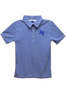 Vive La Fete Air Force Falcons Youth Blue Pencil Stripe Short Sleeve Polo Shirt