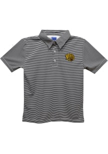 Arkansas Pine Bluff Golden Lions Youth Black Pencil Stripe Short Sleeve Polo Shirt