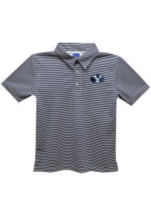 BYU Cougars Youth Navy Blue Pencil Stripe Short Sleeve Polo Shirt