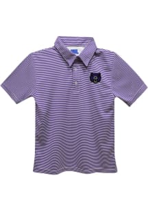 Vive La Fete Central Arkansas Bears Youth Purple Pencil Stripe Short Sleeve Polo Shirt