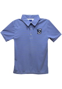 Creighton Bluejays Youth Blue Pencil Stripe Short Sleeve Polo Shirt