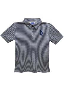 Vive La Fete Duquesne Dukes Youth Navy Blue Pencil Stripe Short Sleeve Polo Shirt