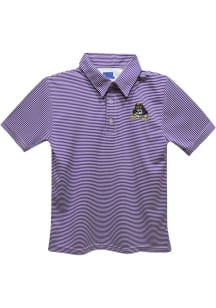 East Carolina Pirates Youth Purple Pencil Stripe Short Sleeve Polo Shirt