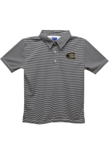 Emporia State Hornets Youth Black Pencil Stripe Short Sleeve Polo Shirt