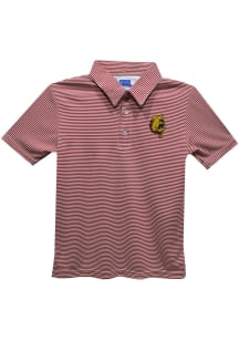 Ferris State Bulldogs Youth Red Pencil Stripe Short Sleeve Polo Shirt